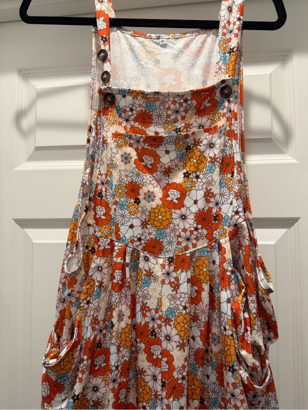Floral Orange & White Pinafore Skirt